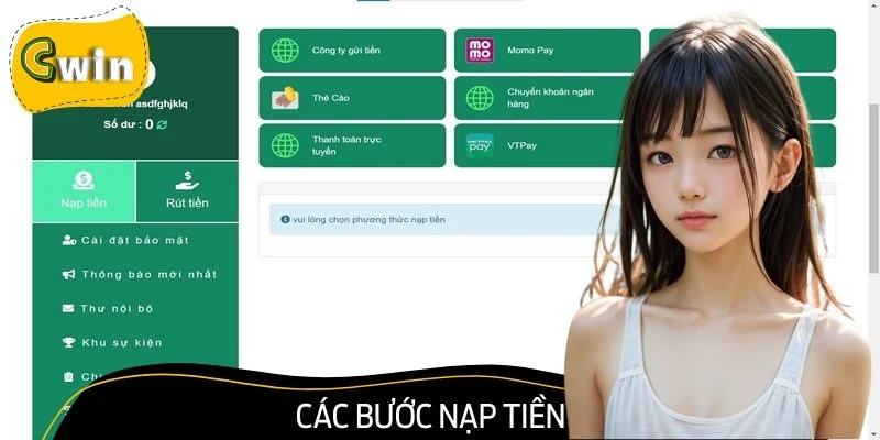 Hướng dẫn nạp tiền vào tài khoản nhanh chóng qua ngân hàng và ví điện tử