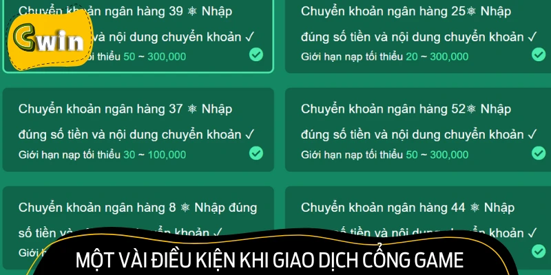 Yêu cầu cần và đủ nếu bản thân người chơi giao dịch