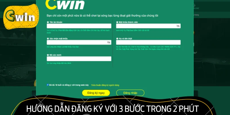 Hướng dẫn đăng ký với 3 bước trong 2 phút